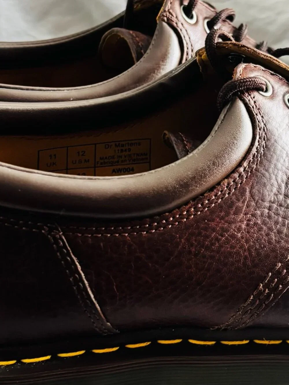 Dr. Martens 1461 Brown Pebbled Leather Oxford Shoes Men's US 12 Made Vietnam